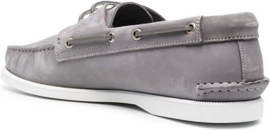 Scarosso Orlando leather boat shoes Grey