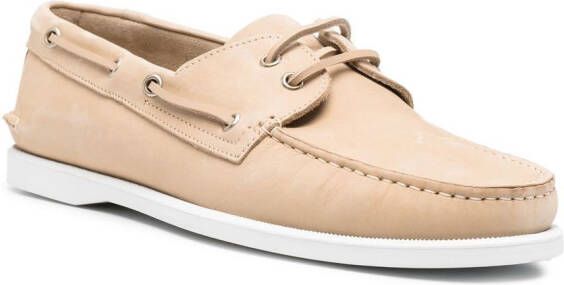 Scarosso Orlando leather boat shoes Neutrals