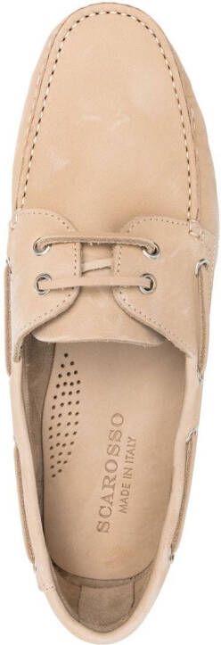 Scarosso Orlando leather boat shoes Neutrals