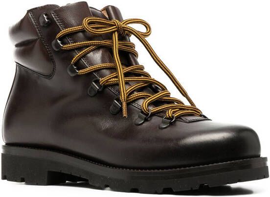 Scarosso padded-ankle lace-up boots Brown