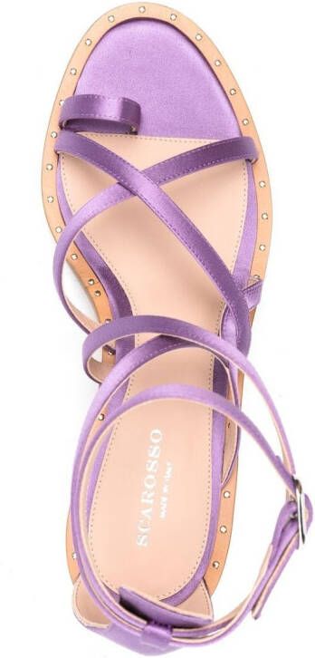 Scarosso Patty scrappy silk sandals Purple