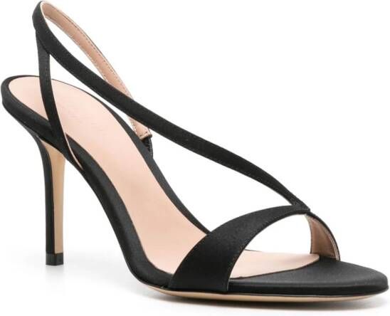 Scarosso Paula 85mm satin sandals Black