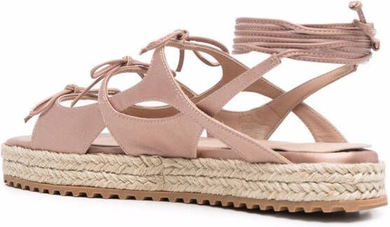 Scarosso Paula multi-tie espadrille sandals Pink