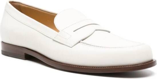 Scarosso penny-slot leather loafers White
