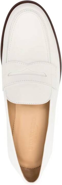 Scarosso penny-slot leather loafers White