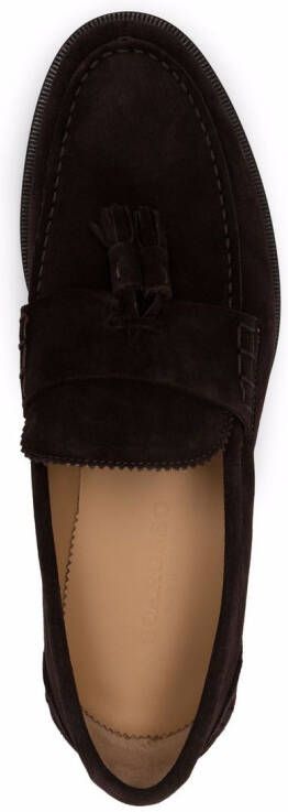 Scarosso Ralph tassel-embellished suede loafers Brown
