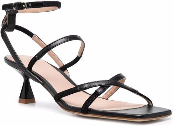 Scarosso Sally leather sandals Black