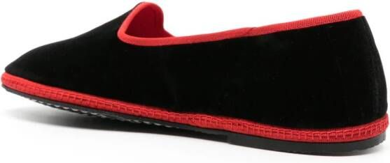 Scarosso Select Edit velvet slippers Black