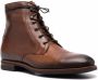 Scarosso shearling-lined lace-up leather boots Brown - Thumbnail 2