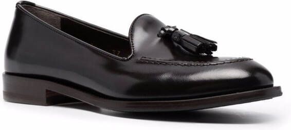 Scarosso Sienna tassel-embellished leather loafers Brown