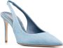Scarosso slingback 100mm leather pumps Blue - Thumbnail 2