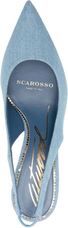 Scarosso slingback 100mm leather pumps Blue