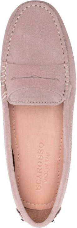 Scarosso slip-on suede loafers Pink