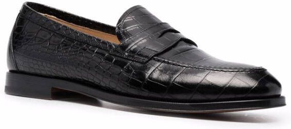 Scarosso Stefano crocodile-embossed loafers Black