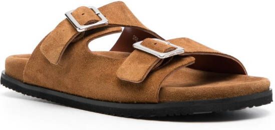 Scarosso suede buckle sandals Brown