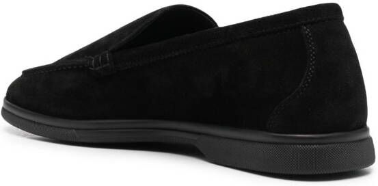 Scarosso suede-finish loafers Black