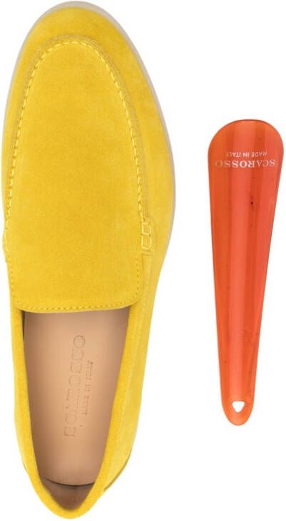 Scarosso suede-finish loafers Yellow