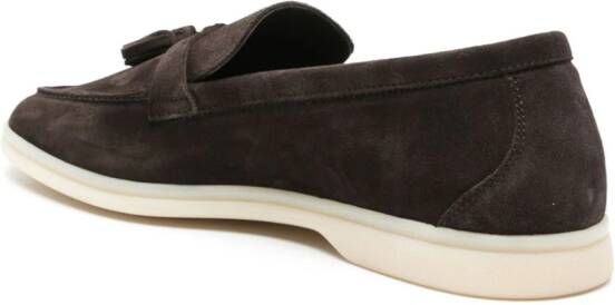 Scarosso tassel-detail suede loafers Brown