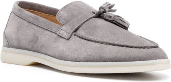 Scarosso tassel-detail suede loafers Grey