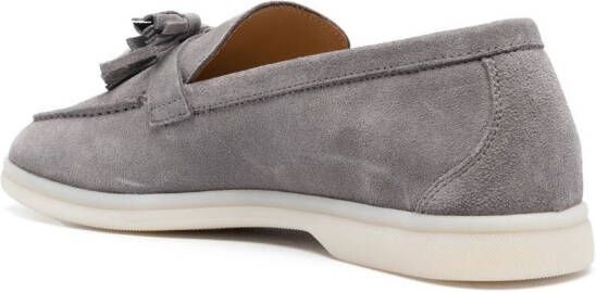 Scarosso tassel-detail suede loafers Grey