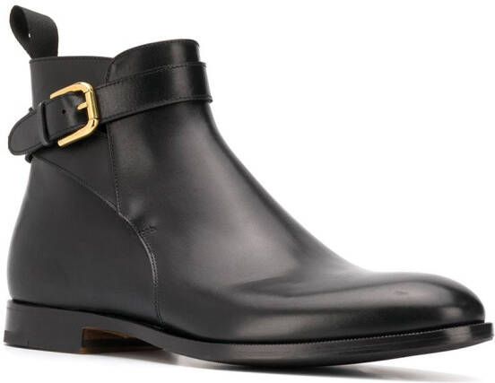 Scarosso Taylor buckled ankle boots Black