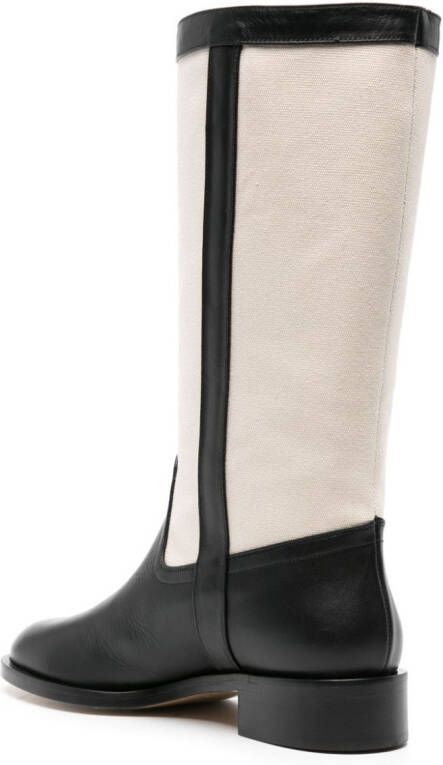 Scarosso Tess panelled canvas boots Neutrals