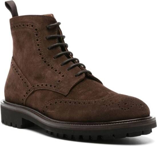 Scarosso Thomas lace-up suede boots Brown