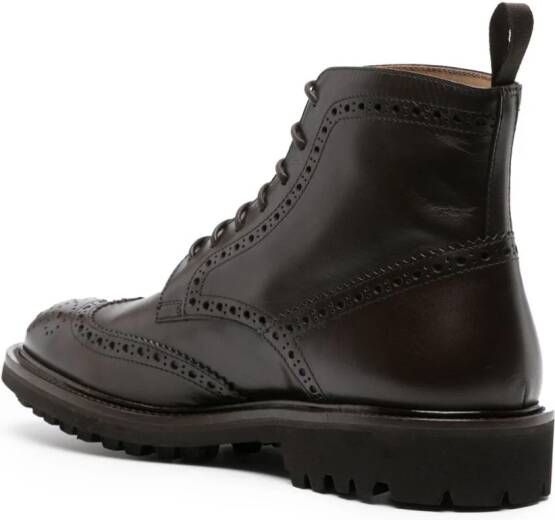 Scarosso Thomas perforated-detailing leather boots Black