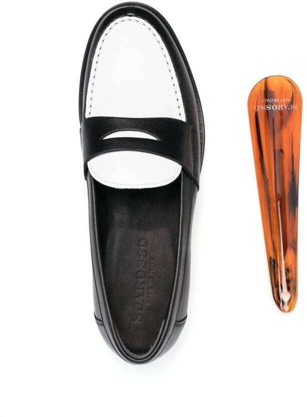 Scarosso two-tone loafers Black