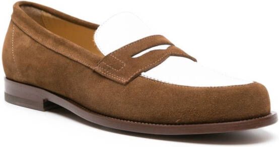 Scarosso two-tone suede loafers Brown