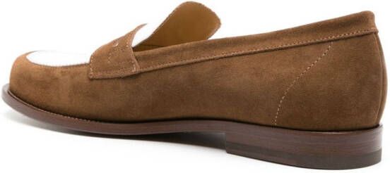 Scarosso two-tone suede loafers Brown