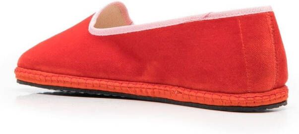 Scarosso Valentina velvet slippers Red