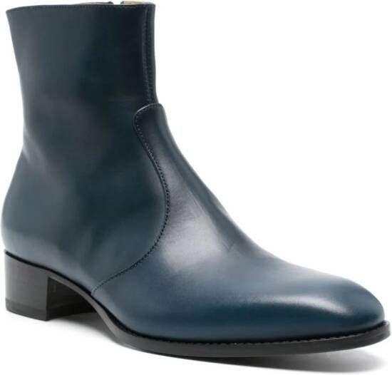 Scarosso Warren leather Chealsea boots Blue
