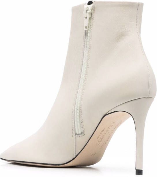 Scarosso x Brian Atwood Anya leather ankle boots Neutrals