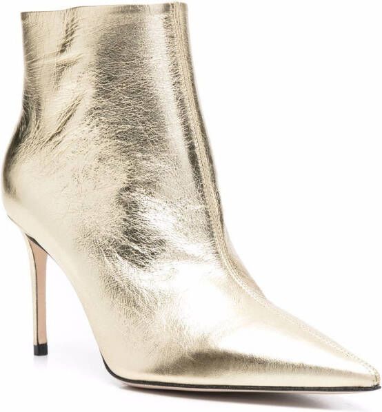 Scarosso x Brian Atwood Anya metallic-effect ankle boots Gold