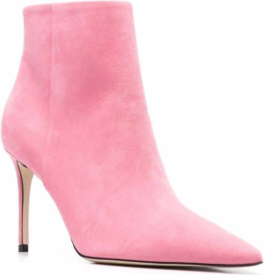 Scarosso x Brian Atwood Anya suede ankle boots Pink