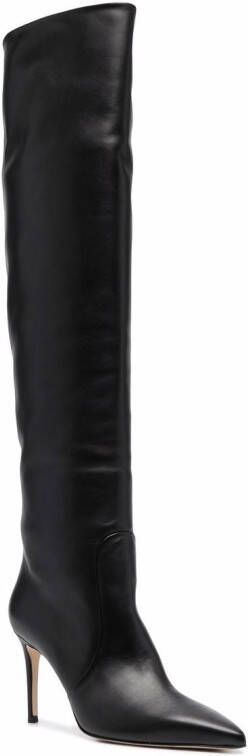 Scarosso x Brian Atwood Carra leather boots Black