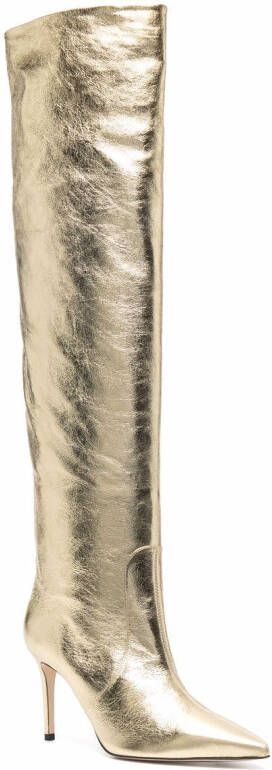 Scarosso x Brian Atwood Carra metallic-effect boots Yellow