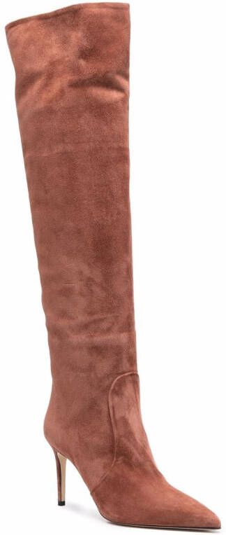 Scarosso x Brian Atwood Carra suede boots Pink