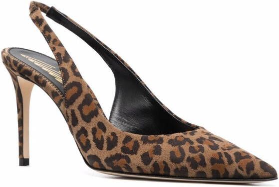 Scarosso x Brian Atwood Sutton slingback pumps Brown