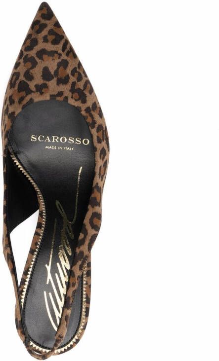 Scarosso x Brian Atwood Sutton slingback pumps Brown