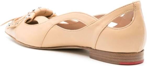 Scarosso x Paula Cademartori leather ballerina shoes Brown