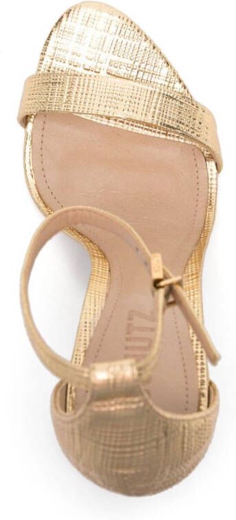 Schutz 100mm metallic-finish sandals Gold