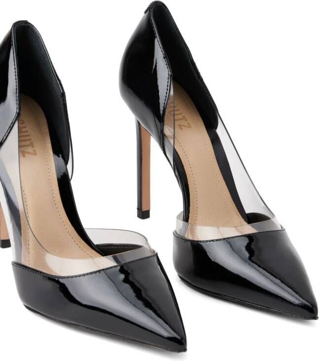 Schutz 105mm pointed-toe leather pumps Black