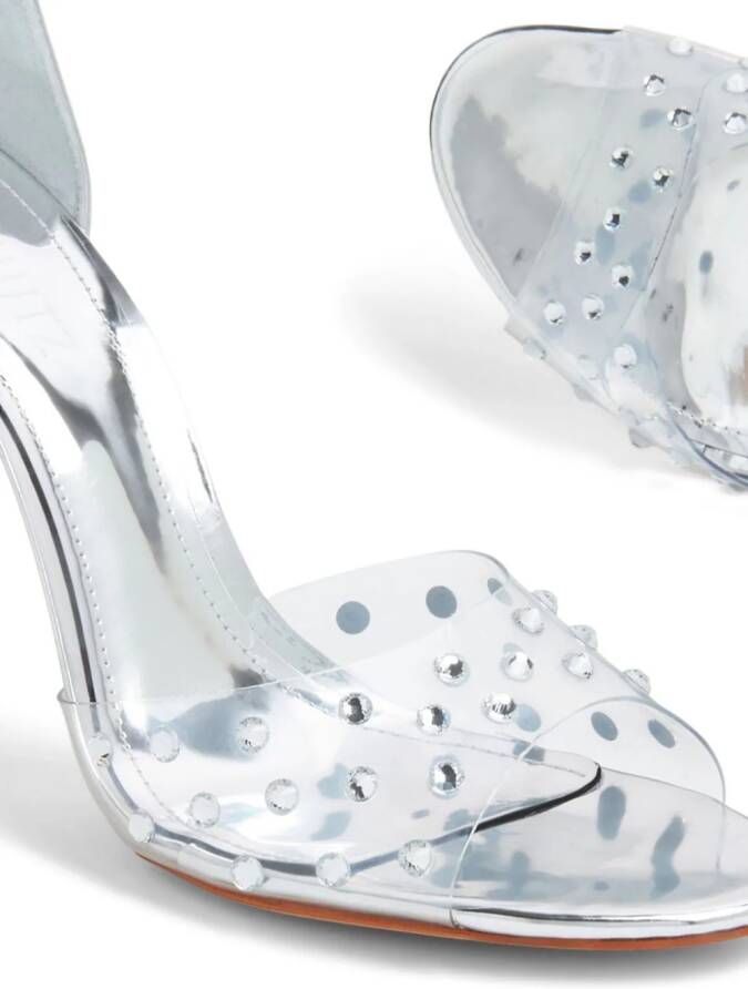Schutz 105mm transparent crystal-embellished sandals Silver