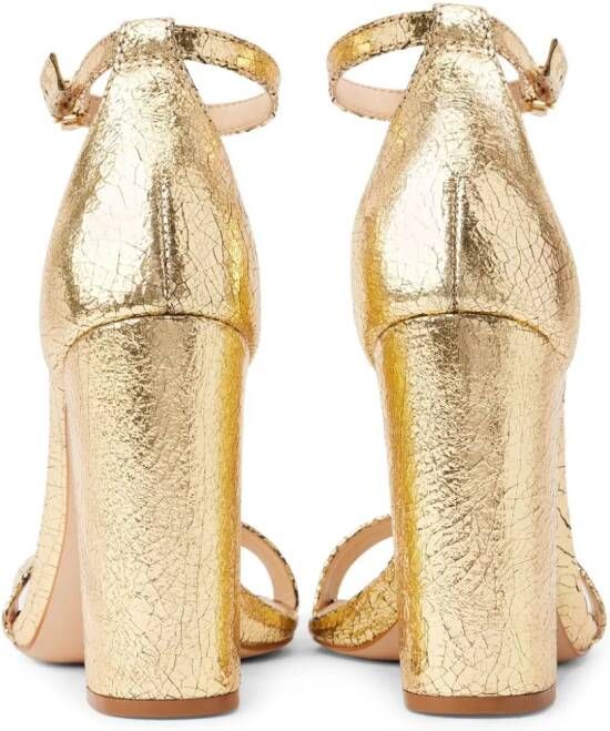 Schutz 110mm metallic-finish leather sandals Gold