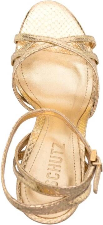 Schutz 110mm metallic-finish sandals Gold