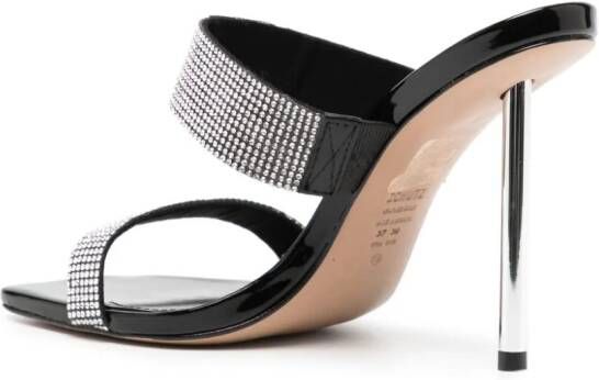 Schutz 120mm crystal-embellished leather mules Silver
