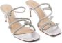 Schutz 78mm crystal-embellished leather sandals Silver - Thumbnail 4
