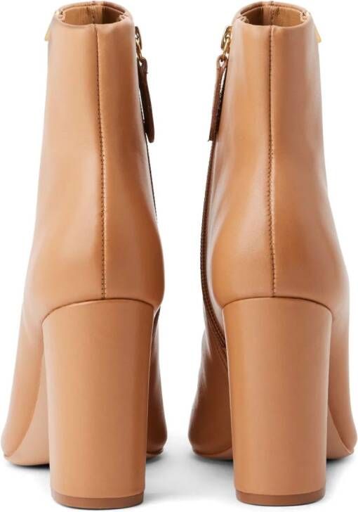 Schutz 90mm almond-toe leather boots Brown